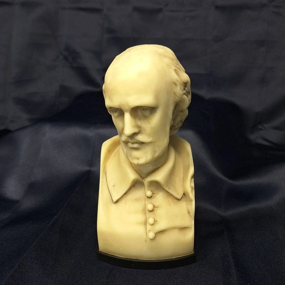 Decorative Solid Resin Shakespeare 7 inch Bust Desk Pen Holder